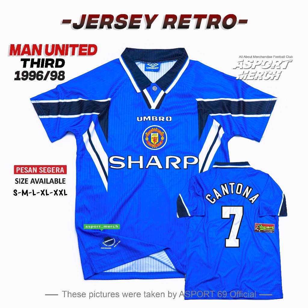 ASPORT RETRO MU MAN UNITED THIRD 1996 1997 1998  MU THIRD 3RD 96 97 98 RETRO