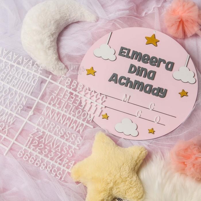 PROMOElmeera Hospital Board | Baby Biodata Newborn Announcement Bayi - Baby PinkREADY