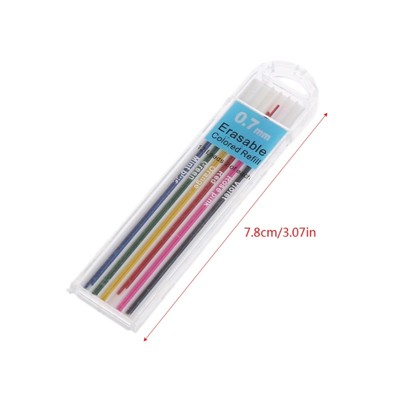

1 Box 0.7mm Colored Me anical Pencil Refill Lead Erasable Student Stationary