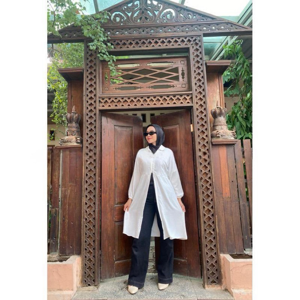 QR - RFS PAKAIAN WANITA MUSLIMAH /  TUNIK AYRIN / ATASAN OUTER WANITA PANJANG / TUNIK POLOS PANJANG 