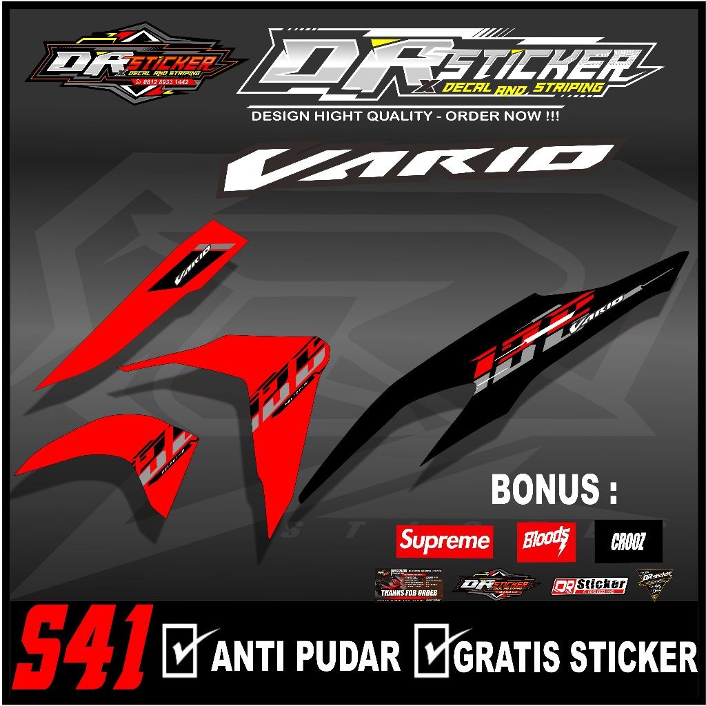 S41 Sticker Striping Vario 125 New - Striping Striping Vario 125 New Motif Vietnam Malaysia