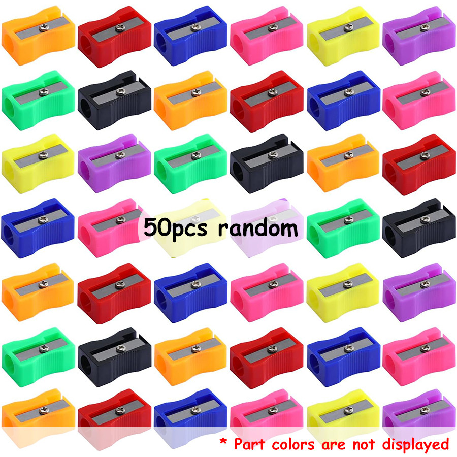 

20-100pcs 2.5cm Mini Color Pencil Sharpener Curved Anti-slip Design Plastic Square Pencil Sharpener School Reward Stationery