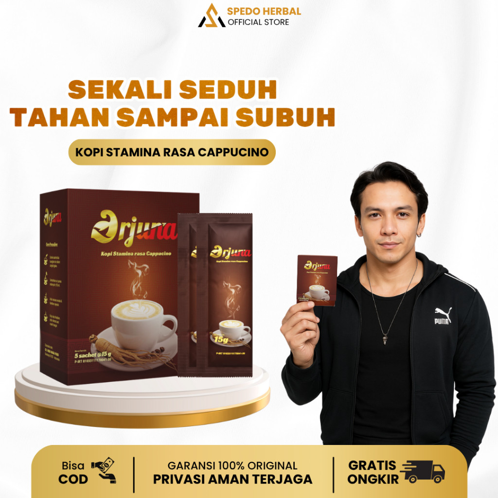 

Terlaris Kopi Arjuna Rasa Cappucino Bantu Tingkatkan Stamina Pria Secara Maksimal Original Halal BPOM