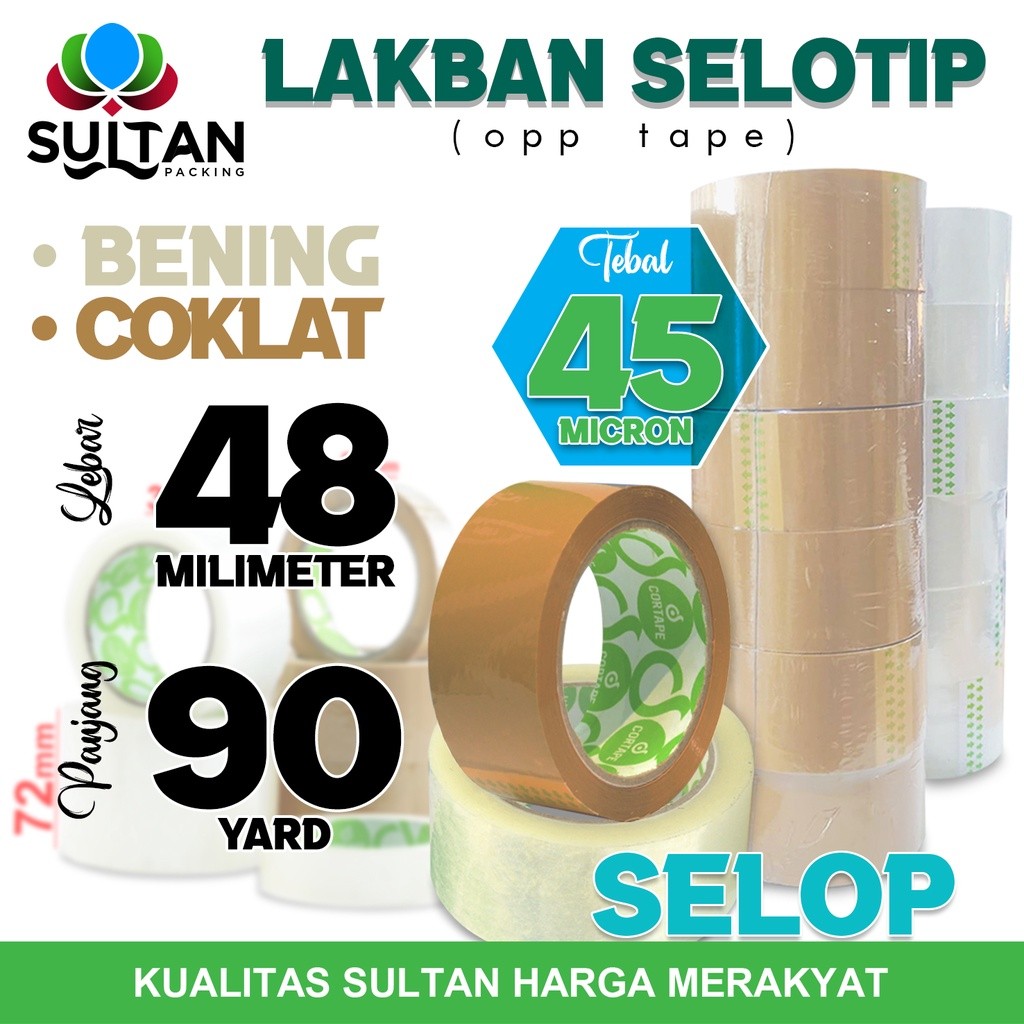 

COD Lakban Isolasi Selotip 48mm x 90yard Plakban Opp Tape CORTAPE TERMURAH Varian / SELOP