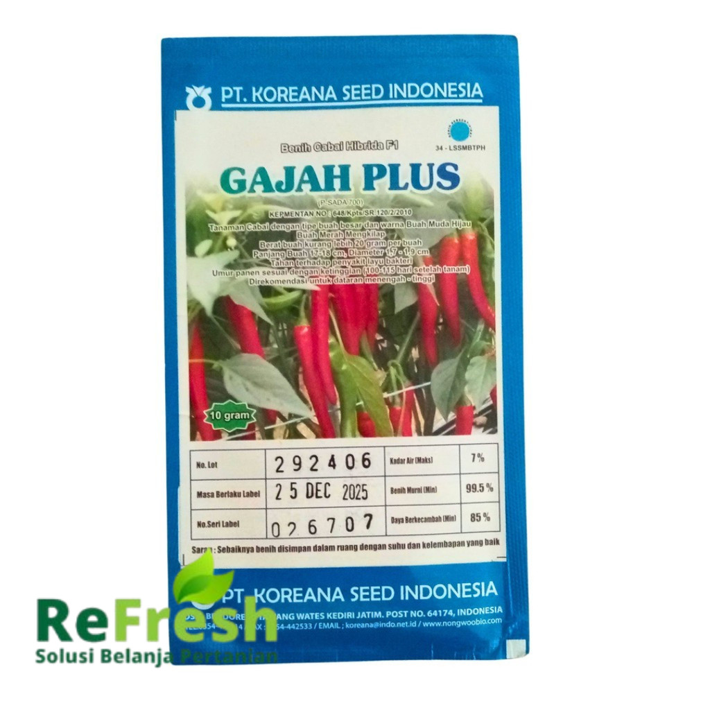 Benih Cabe Gajah Plus F1 10gr – Buah Besar Tahan Layu, Cocok Dataran Tinggi
