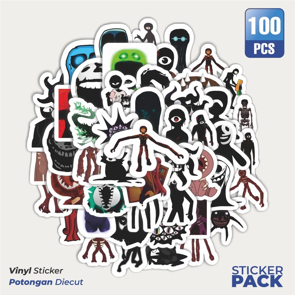 

Stiker Vinyl Stiker Kartun Doors Robloxes Horror Game Waterproof Aesthetic- Untuk Laptop, Motor, dan Helm - Paper Stationery Pack