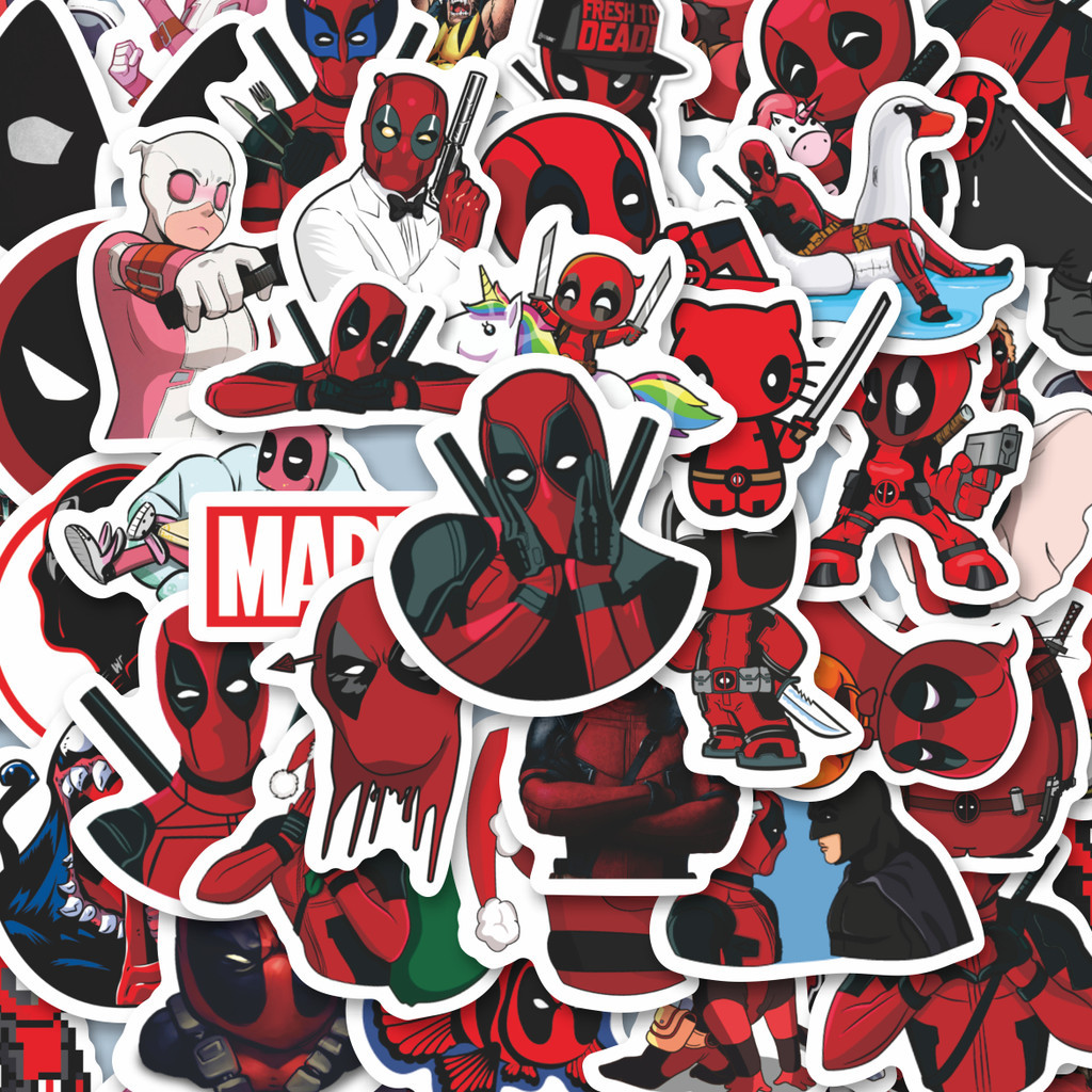 

100PCS Lucu Stiker Kartun Dead Pool Stiker Aesthetic Stiker Anti Air Stikers Berperekat Waterproof sticker decal buat Motor Helm Buku Journal Koper Casing HP Laptop Botol Minum Hadiah anak