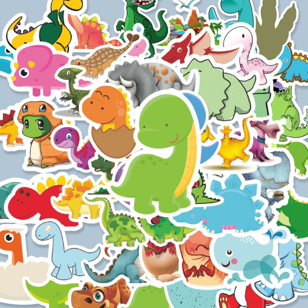 

100PCS Lucu Stiker Baby Dinosaur (Bayi Dinosaurus) Stiker Aesthetic Stiker Anti Air Stikers Berperekat Waterproof sticker decal buat Motor Helm Buku Journal Koper Casing HP Laptop Botol Minum Hadiah anak