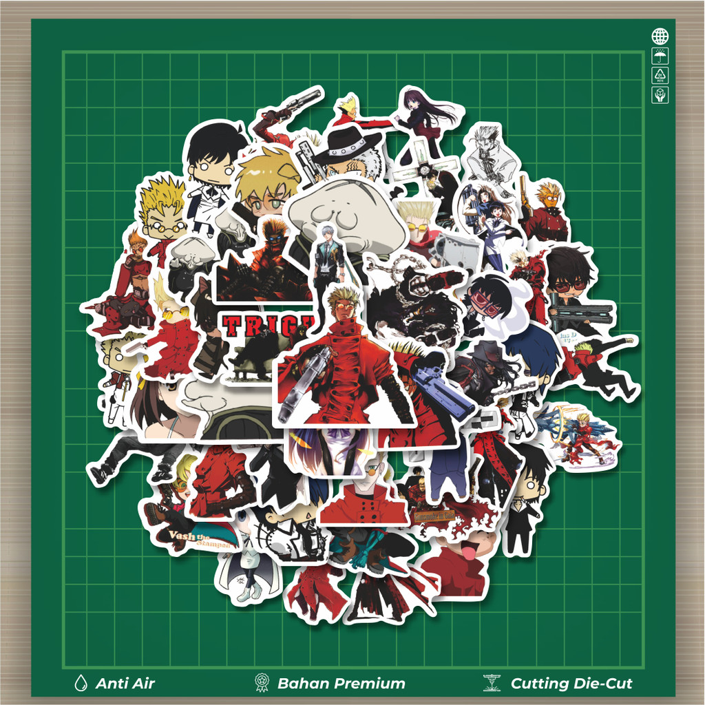 

HOT 50 PCS STIKER Sticker Anime Trigun Stiker Fashion Cars Decal Dingin Kartu Album Custom Vinyl Anti Air- Sticker Aesthetic Buku Journal Koper Casing HP Tablet Laptop Helm Motor Botol Minum