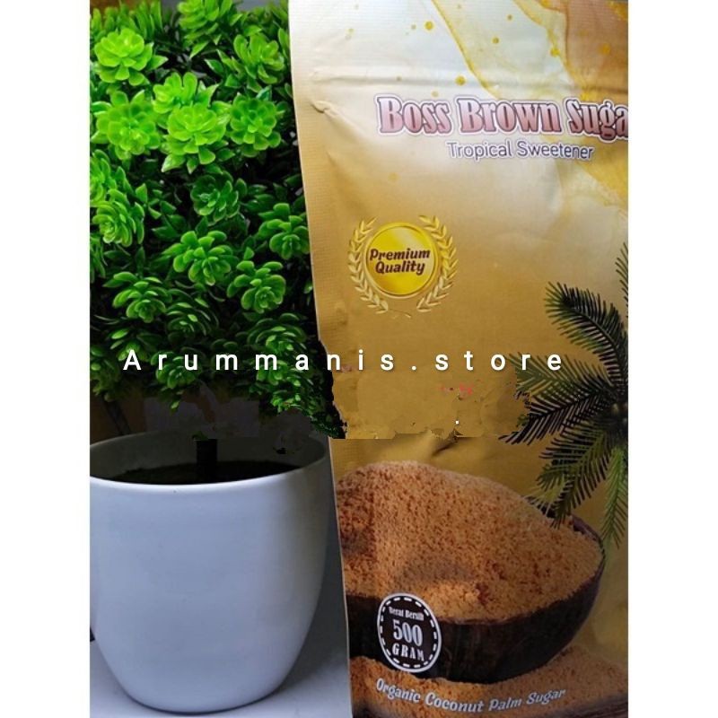 

Boss Brown Sugar Tropical Sweetner Organic Coconut Palm Sugar Premium Quality 500gr