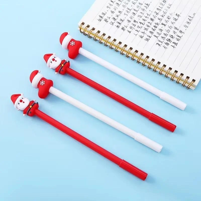 

36PCS Cartoon Santa Claus Silicone Gel Pens Cute Christmas Cap Signature Pen Kawaii School Supplies Stationery