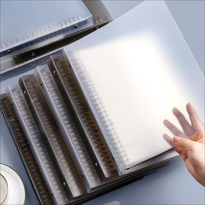 KlikIniAja Binder A5 20 cincin binder Buku Binder Aesthetic Transparan Hitam Putih Notebook Aestheti