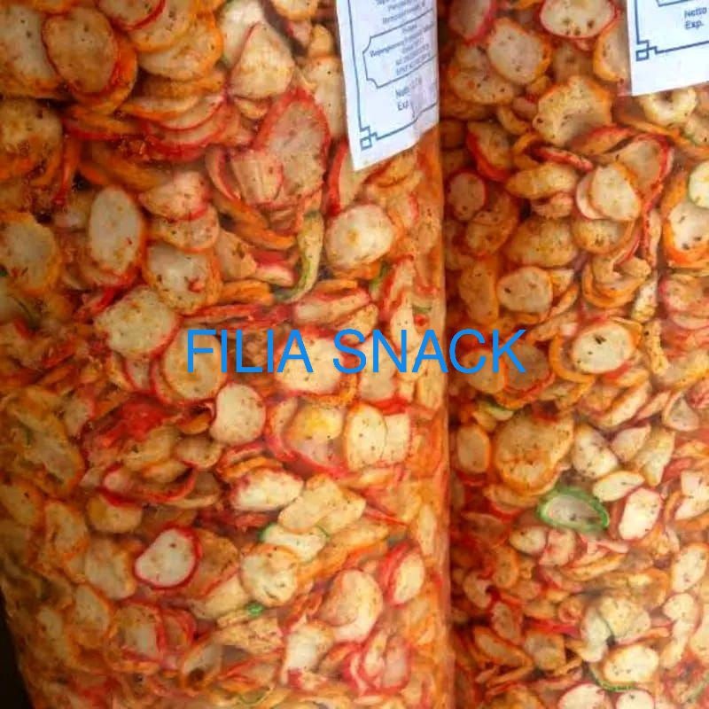 

KERUPUK SEBLAK BANTAT KERING/ KERIPIK PEDAS UKURAN 1KG ( COD )