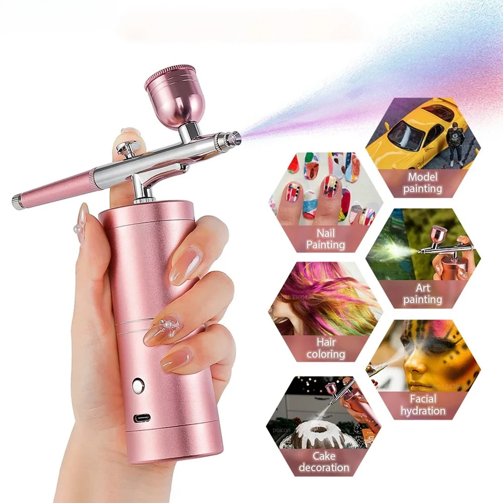 

Airbrush with Compressor Airbrush Painting Mini Spray Gun for Painting Wireless Electric Paint Gun Airbrush Kit with Compressor