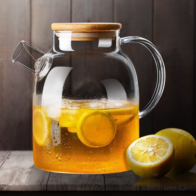 

Tas Bambu Kaca Penutup Dingin Ketel/Tinggi -borosilik Ketel Suhu Tinggi/Panci Minuman Jus Buah Ringkas