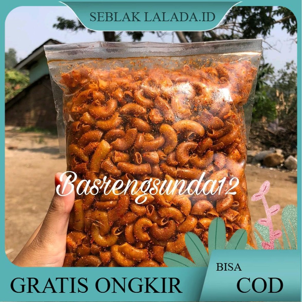

[Beli Lokal] Makroni kriuk pedas Daun Jeruk isi 250 gram cemilan instan Food Snacks Goreng