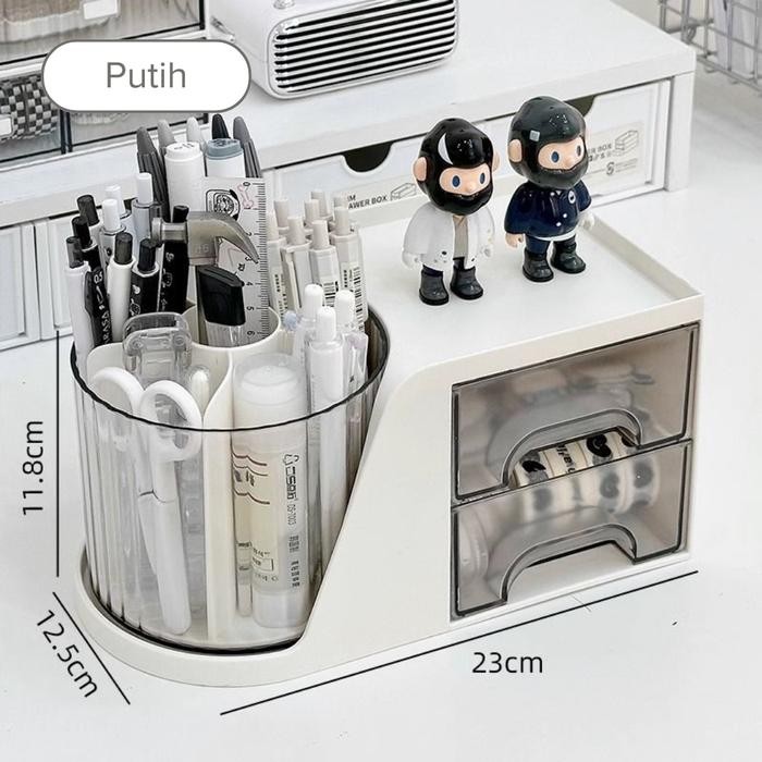 

YUKA - KOI Holder Stationery Minimalis Storage Alat Tulis Seaguna Organizer 2 in 1 ATK Rak Laci Skincare Dekorasi Perapi Makeup Aesthetic - Putih