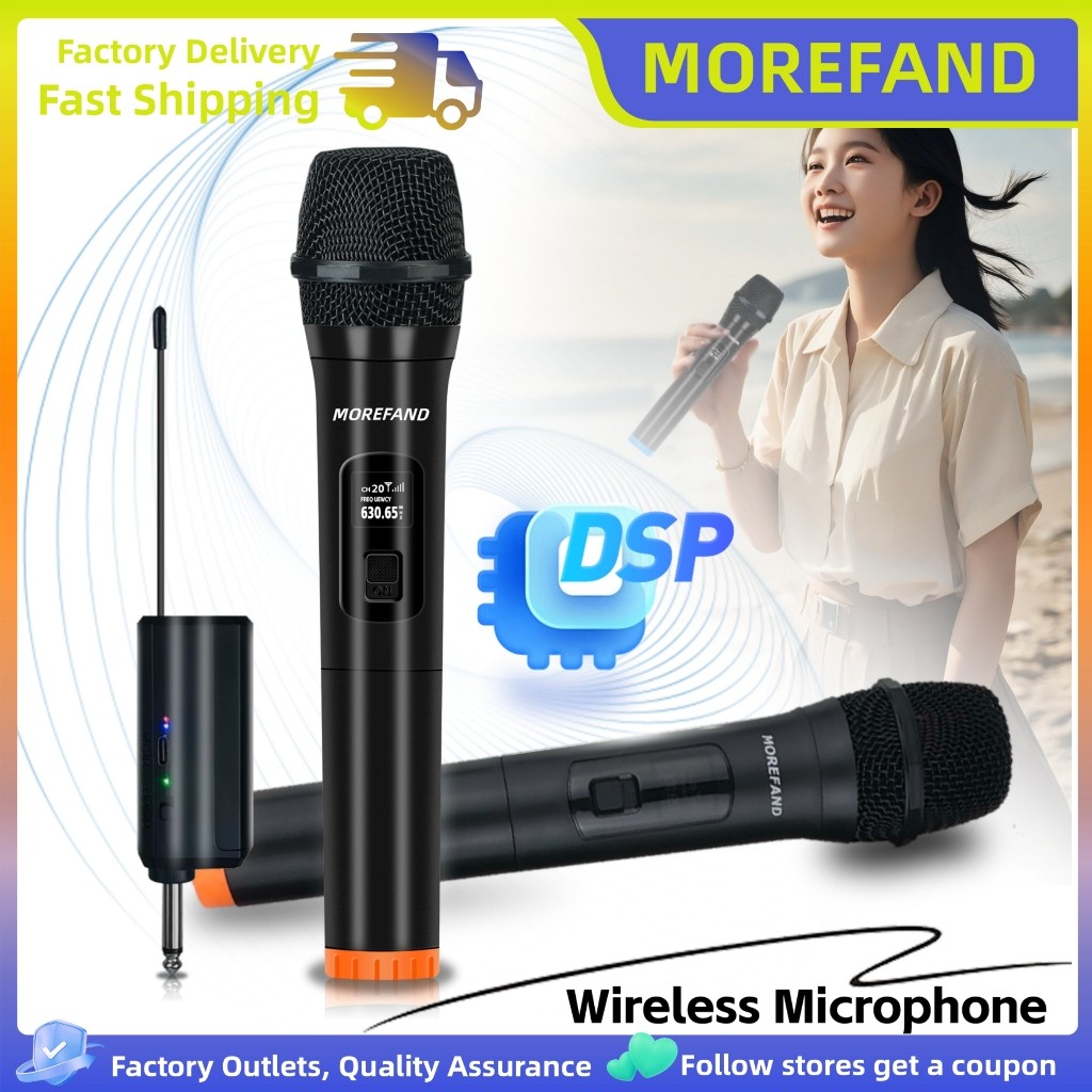 Microphone Wireless  Mikrofon mic wireless Tanpa Kabel Frekuensi UHF Mic  Karaoke UHF Double Mic
