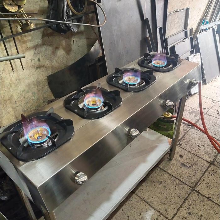 kompor gas 4 tungku custom full stainless