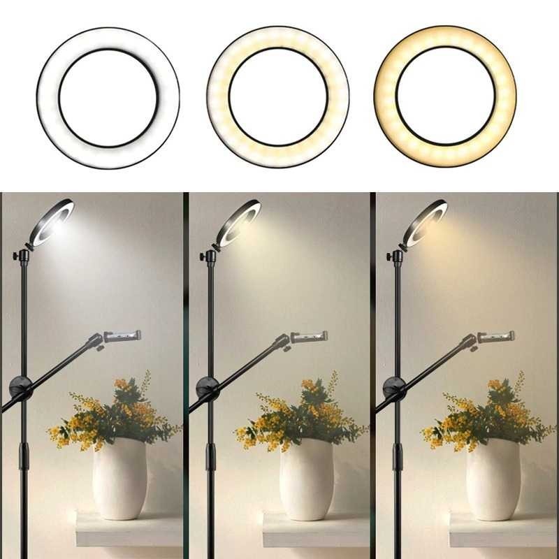 Tripod Stand Holder Smartphone Boom Arm Dengan Lampu Cincin Tripod HP Berdiri