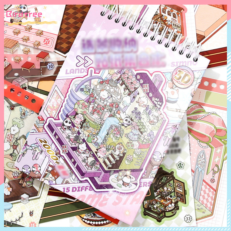 

COD Meong Meong Toko Stiker 3D Koleksi Stiker Miniatur Stiker Lanskap Kartun Stiker Tahan Air
