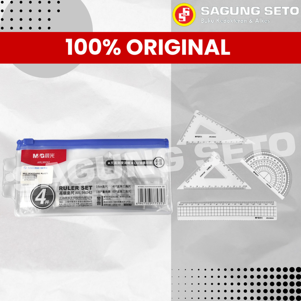 

M&G PENGGARIS PLASTIK TRANSPARANT SET 4PCS / PENGGARIS PLASTIK 4PCS-SET