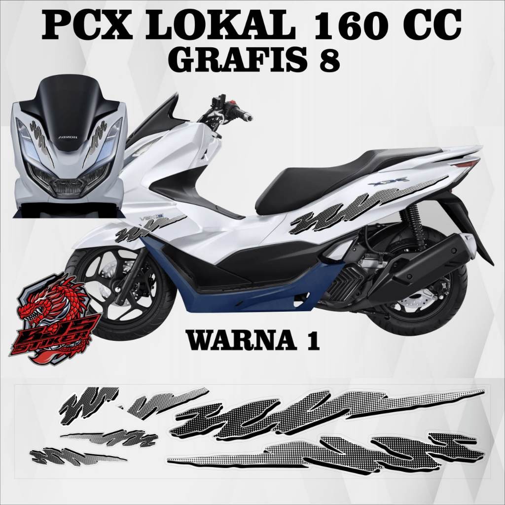 [ COD ] Striping Honda PCX 160 cc Grafis 8  - Stiker Decal Transparan UV Honda PCX 160 cc Grafis 8 (