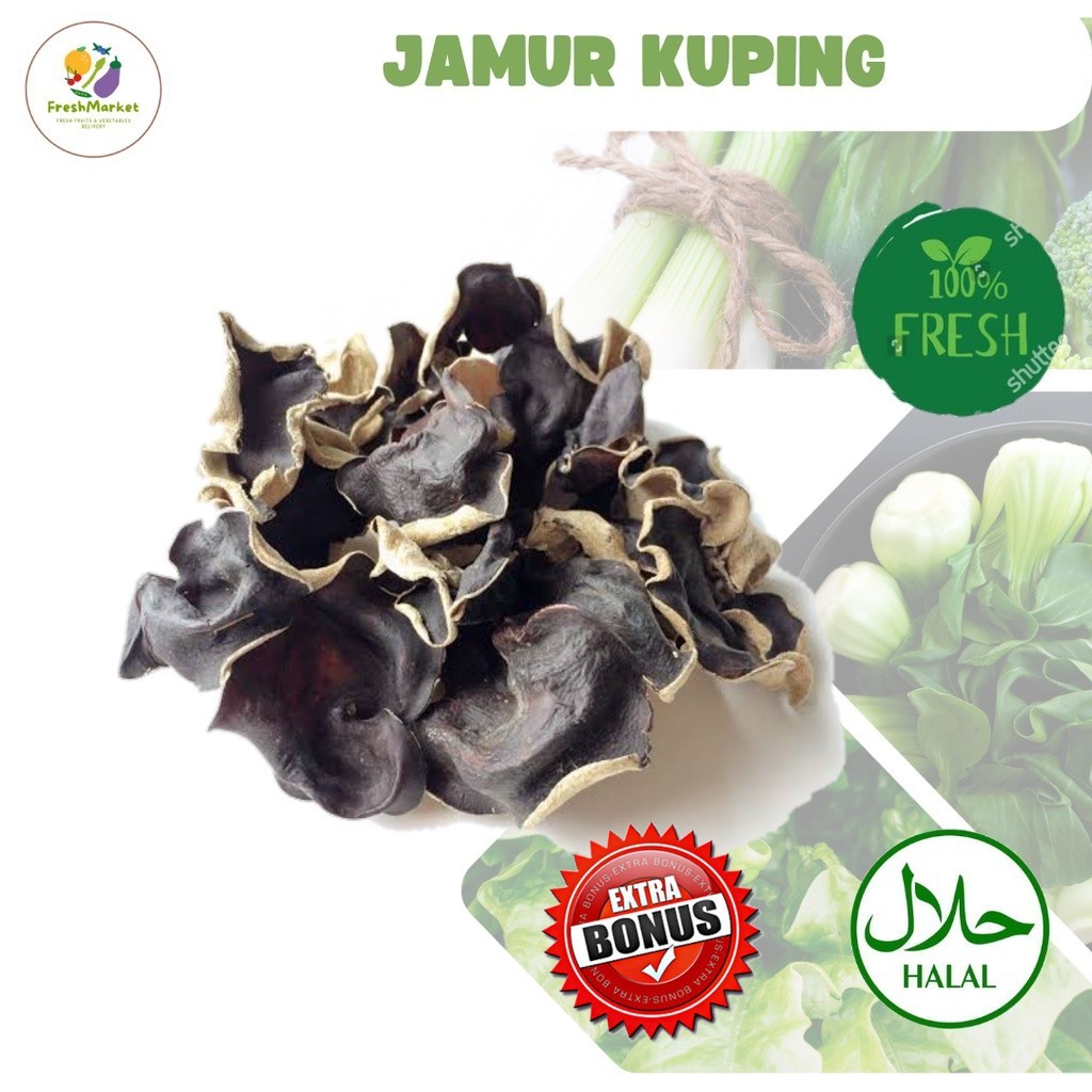 

Jamur Kuping Kering 100 Gram Sayurinstant
