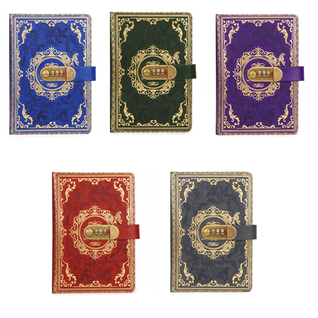 

A 5 retro password diary lock thickened luxury creative hand book student diary stationery supplies
