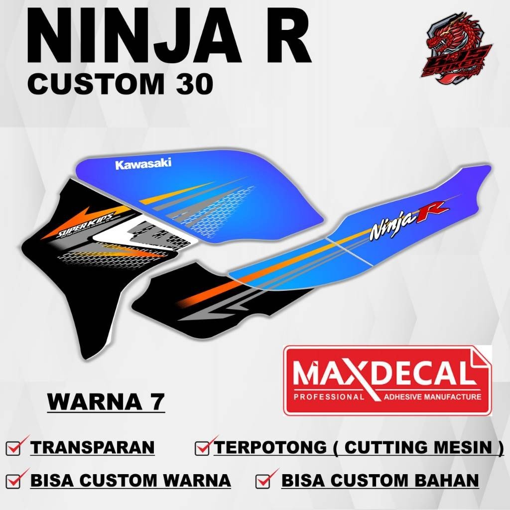 COD Sticker Stiker Ninja R Custom 30 / Sticker Stiker Ninja R Transparan