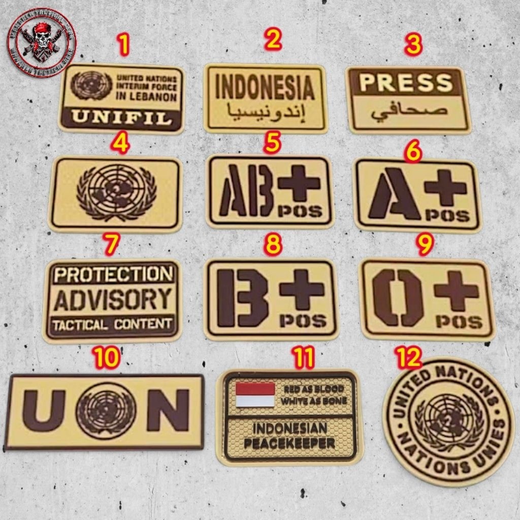 patch Rubber Tan PBB | patch Rubber unifil | Patch Rubber UN kreem / Tan