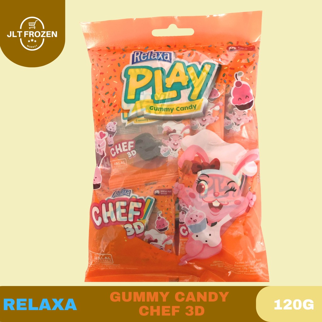 

Relaxa Play Gummy Candy Chef 3D Kemasan 120g ( isi 10sch x 12g )