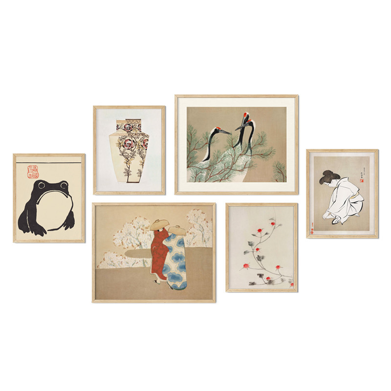 

Vintage Japanese Cherry Blossom Frog Canvas Painting Ukiyo-e Frog Art Print Poster Living Room Pictures Wall Decoration Bedroom