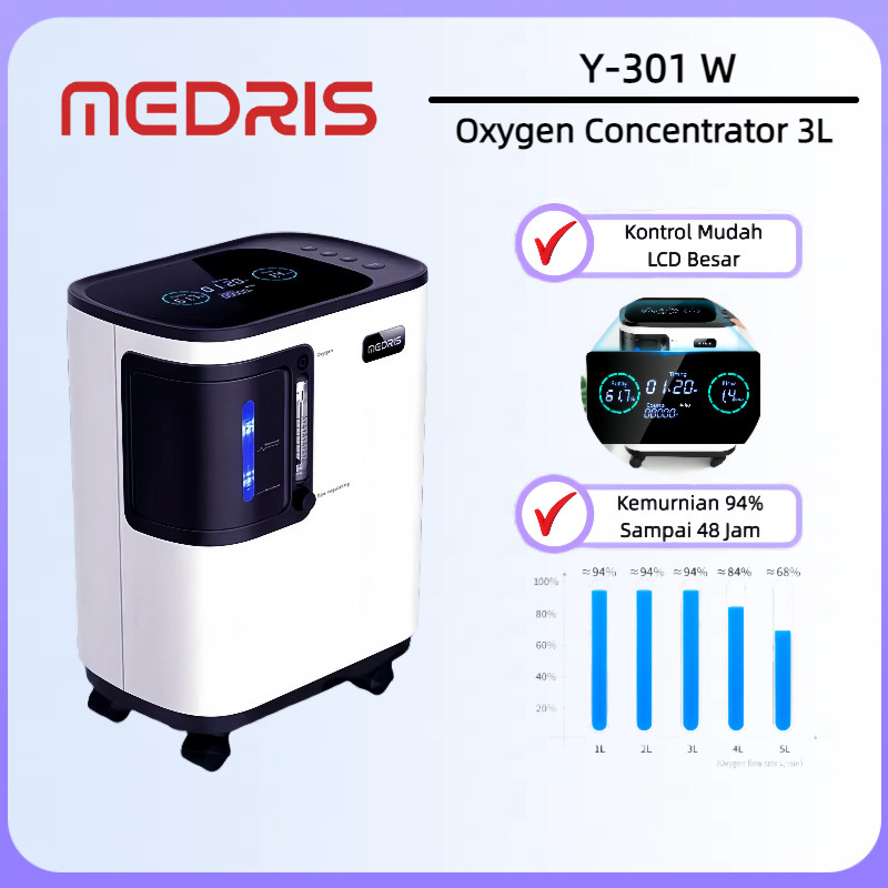 Medris Y-301W Konsentrator Oksigen 3L 90%* Portable Oxygen Concentrator Oksigen Listrik