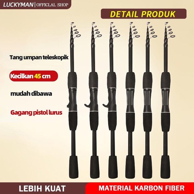 Hot Sale1 Set Pancing/Joran Carbon Murah Set Lengkap/Carbon Fiber/Set Joran Pancing