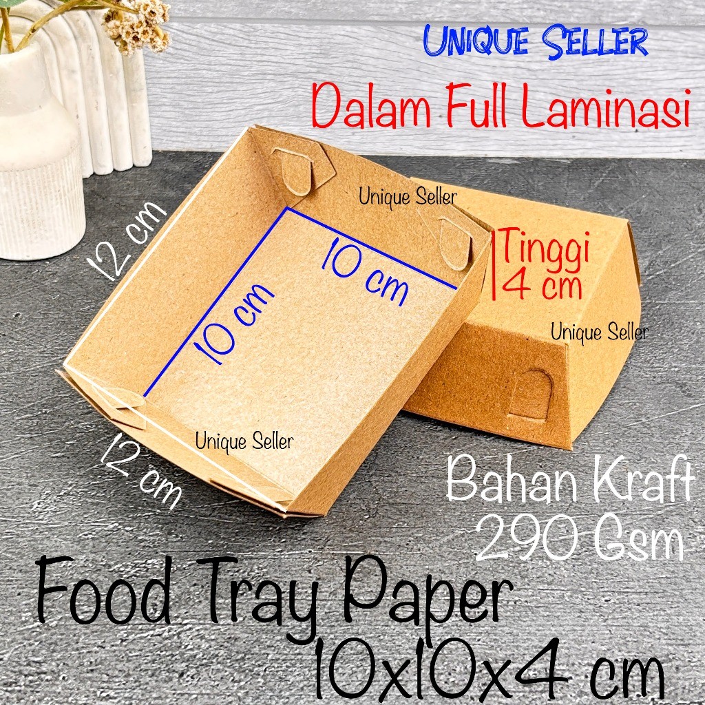 

[Isi100] Food Tray Paper Tray S Small Kraft 10x10x4 Laminasi 290 Gsm / Paper Food Tray Kecil Kraft / Tray Kraft / Kertas Kotak Tempat Jajan Snack Kentang Goreng Hash Brown Siomay Batagor Pentol Bakwan Goreng Kraft Coklat
