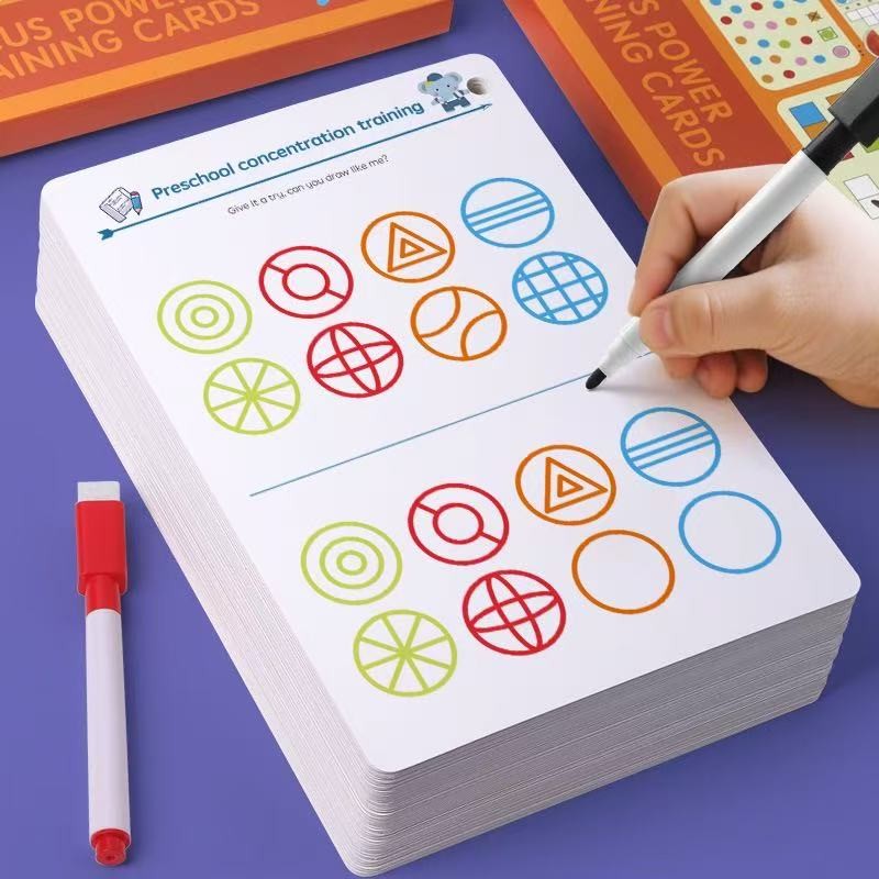 

Magical Tracing Workbook Control Training Book Reusable Kids Tracing Cards Children Pen Control Colorful Fun Games For Ages 3-6