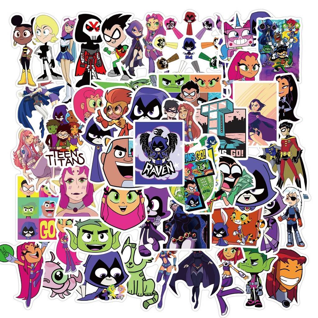

50Pcs Teen Titans Graffiti Sticker Skateboard Suitcase Guitar Kettle Deco Laptop Skin Waterproof Phone Case