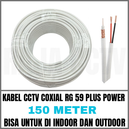 kabel cctv 150 meter rg59 plus power khusus buat cctv indoor dan outdoor