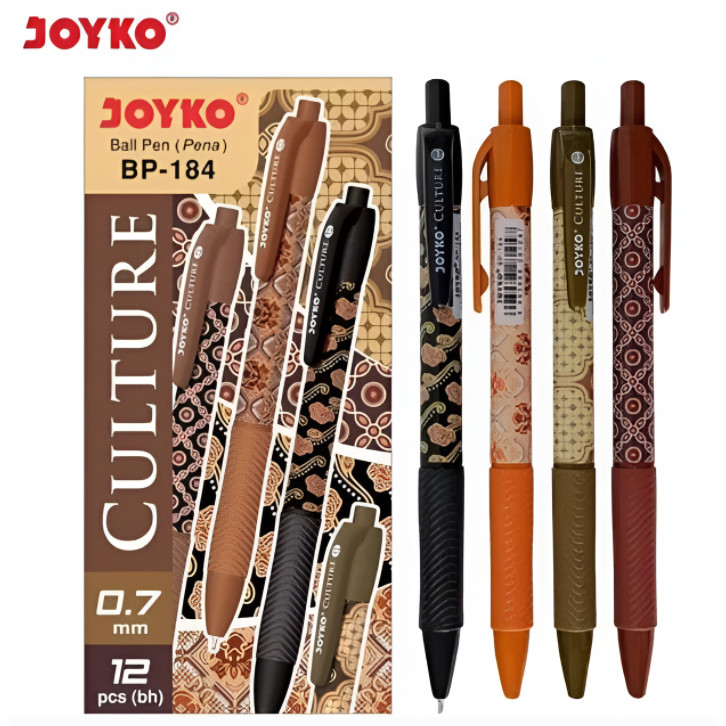 

(12pcs) Ball Pen Pulpen Pena Joyko BP-184 Culture 0.7 mm - Pulpen Joyko Culture BP 184 0.7MM
