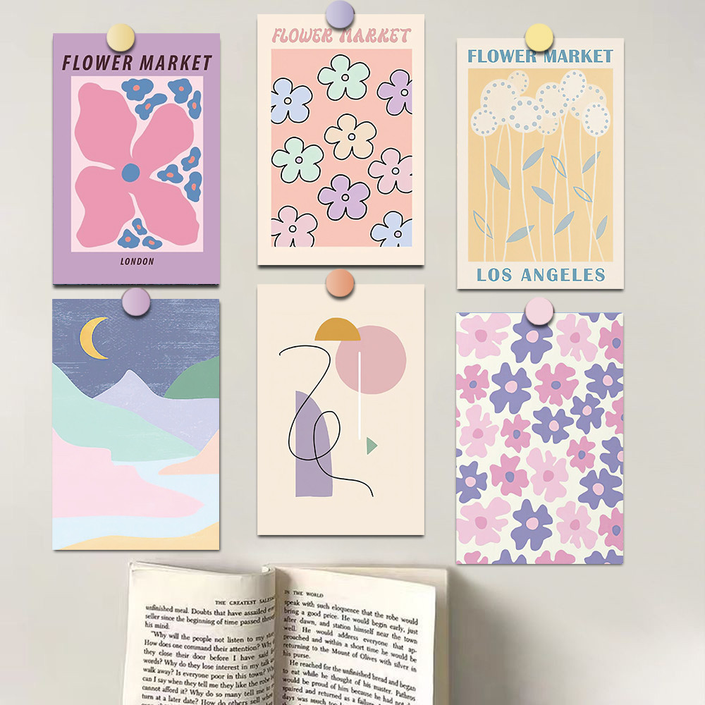 

20PCS Vintage Danish Pastel Poster Sticker Album Cards DIY Room Props Stickers Photocards Wall Room Nostalgia Wall Decoration