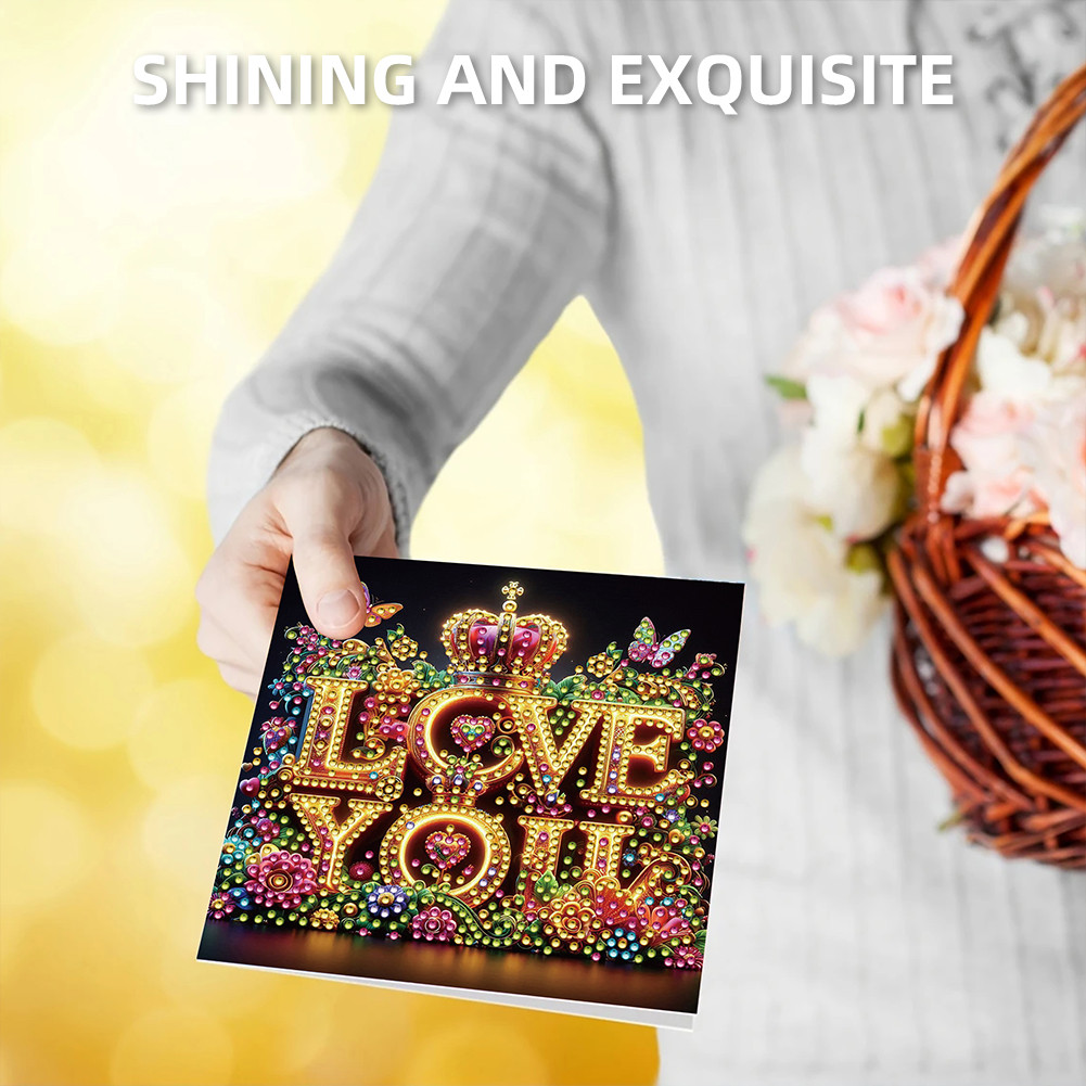 

6pcs DIY Diamond Painting Greeting Card Set Xmas Pattern Rhinestone Diamond Art Mosaic Postcards for Festivals and Celebrations