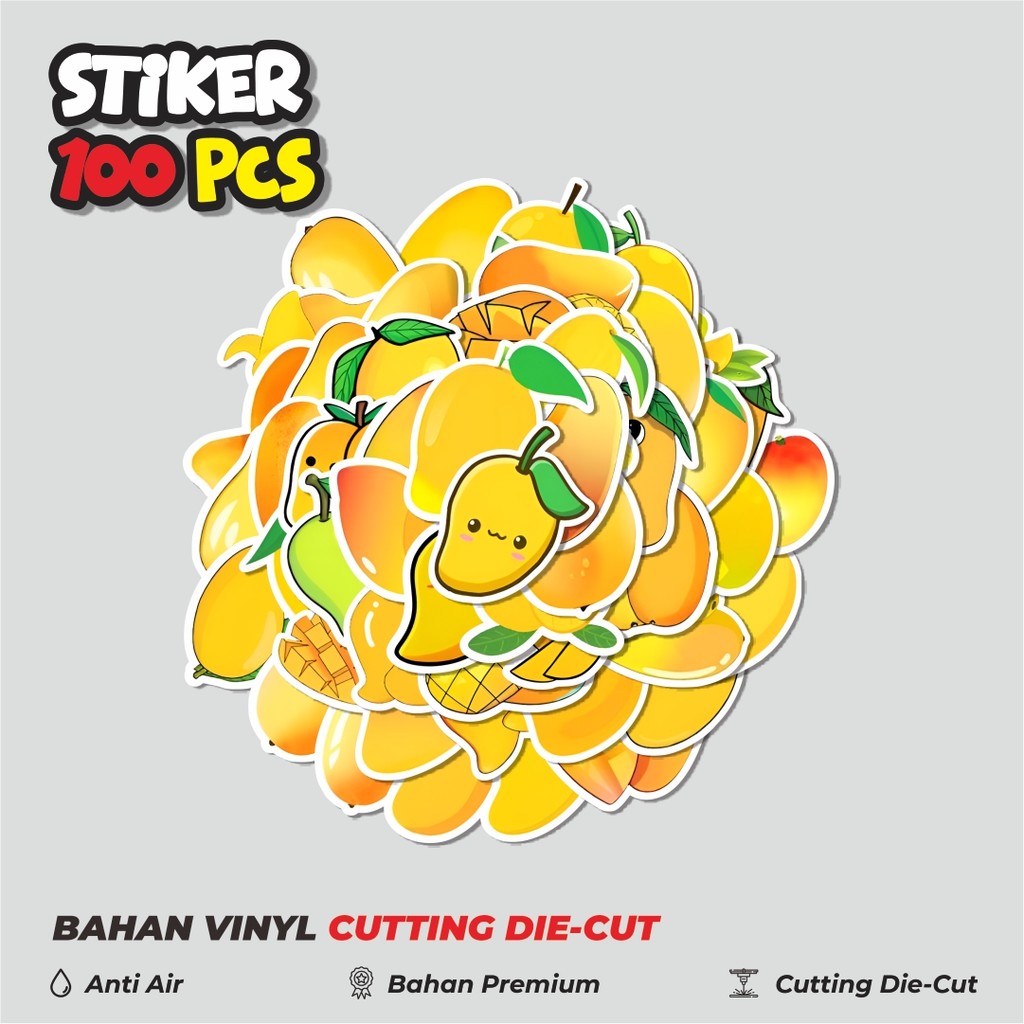 

Terbaru! 50 pcs Stiker Orange Mango [Buah Mangga Jeruk] Dekorasi Lucu Kreatif untuk Notebook, Skateboard, HP