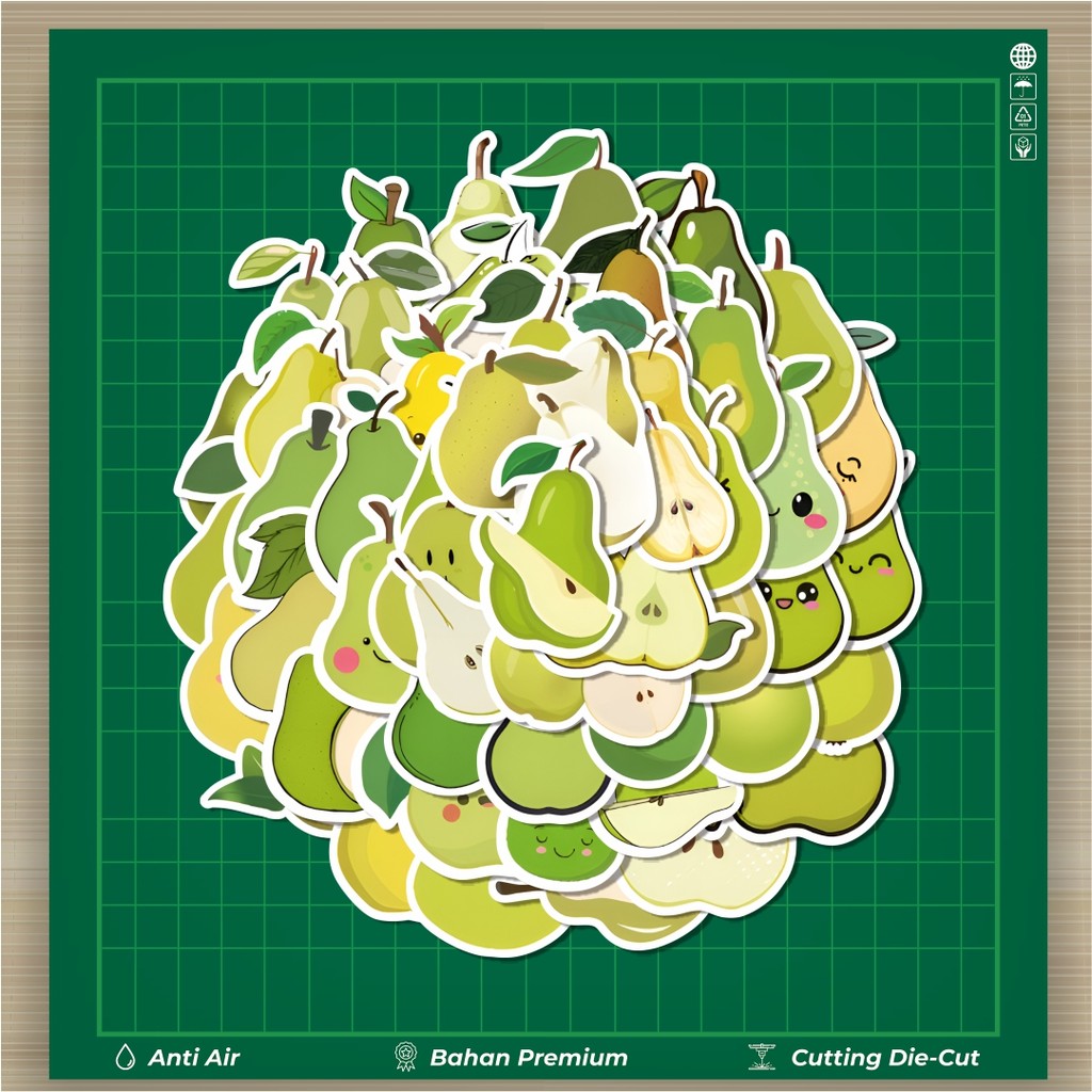 

HOT 50 PCS STIKER Stiker Cute Fruit Pear [Buah Pir] Stiker Fashion Cars Decal Dingin Kartu Album Custom Vinyl Anti Air- Sticker Aesthetic Buku Journal Koper Casing HP Tablet Laptop Helm Motor Botol Minum