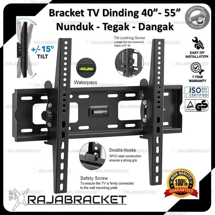 MUMPUNG PROMO Bracket Breket Braket TV 40 42 43 50 55 60 65 70 75 Inch, Tilt Universal Tv LED LCD - 