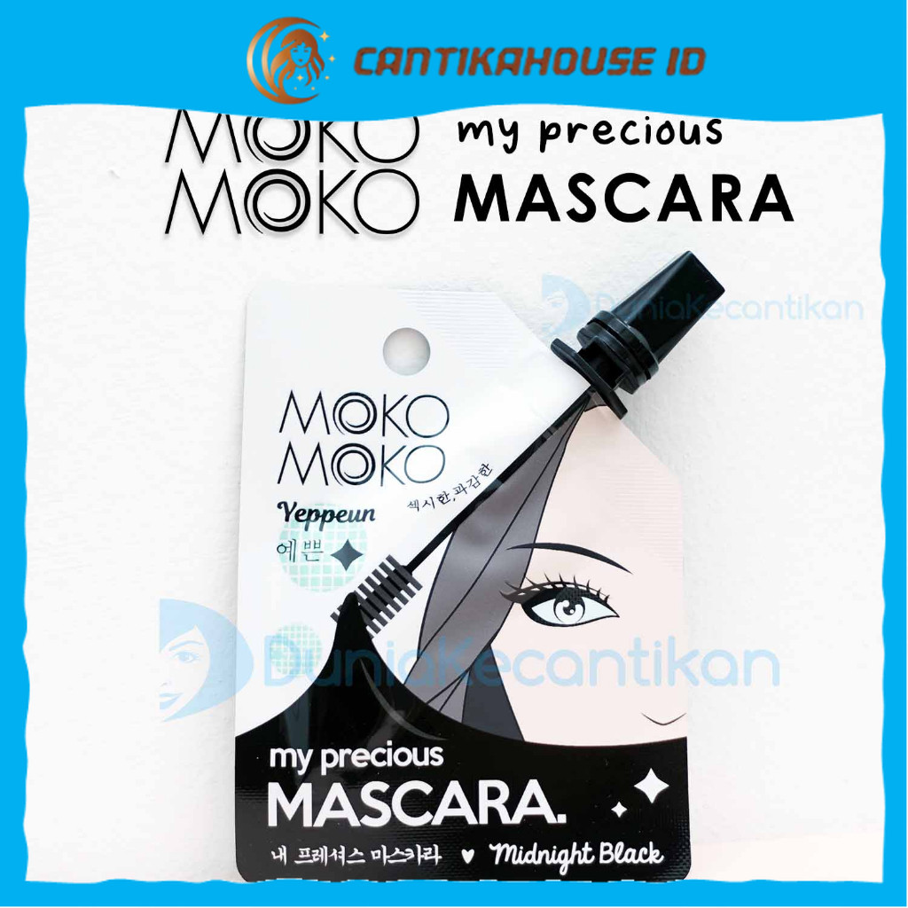 Moko Moko My Precious Mascara Midnight Black Waterproof Moko Moko Mascara Sachet Tahan Air Make Up S