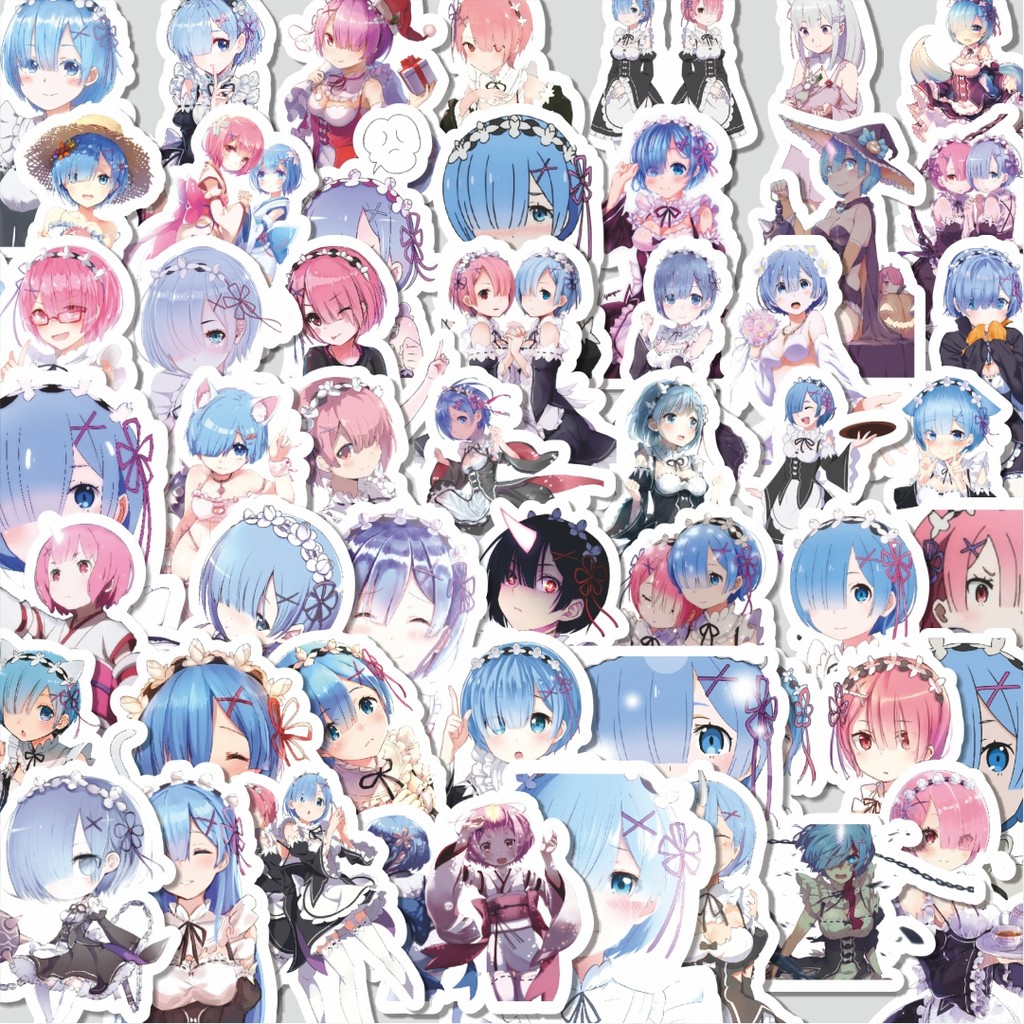 

Stiker Cutting Packtiker ACGN BEAUTY GIRLS SERIES RE'ZERO RAM & REM Isi 100Pcs Series Aesthetic Lucu Keren Untuk Koper Bahan Vynil