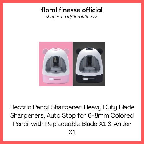 

Electric Pencil Sharpener, Heavy Duty Blade Sharpeners, Auto Stop for 6-8mm Colored Pencil with Replaceable Blade X1 & Antler X1