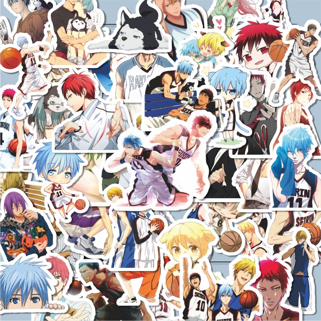 

100PCS Lucu Stiker Anime Series Kuroko's Basketball Character Mix 1 Stiker Aesthetic Stiker Anti Air Stikers Berperekat Waterproof sticker decal buat Motor Helm Buku Journal Koper Casing HP Laptop Botol Minum Hadiah anak