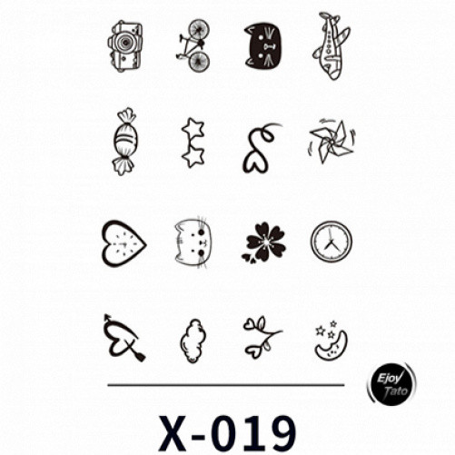 EjoyTato Herbal Tattoo Sticker,Kucing Kecil Yang Lucu Permen Cinta Stiker Tato Anak -Anak,Non-Toksik